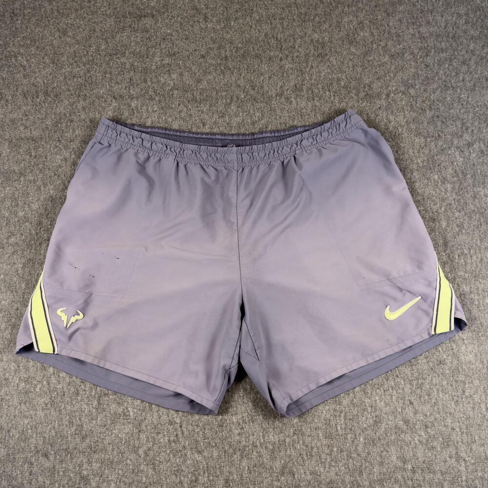 Nike Rafa Dri-FIT Shorts Mens 2XL Gray 7 Inch Tennis Bull 2019 French Open Final